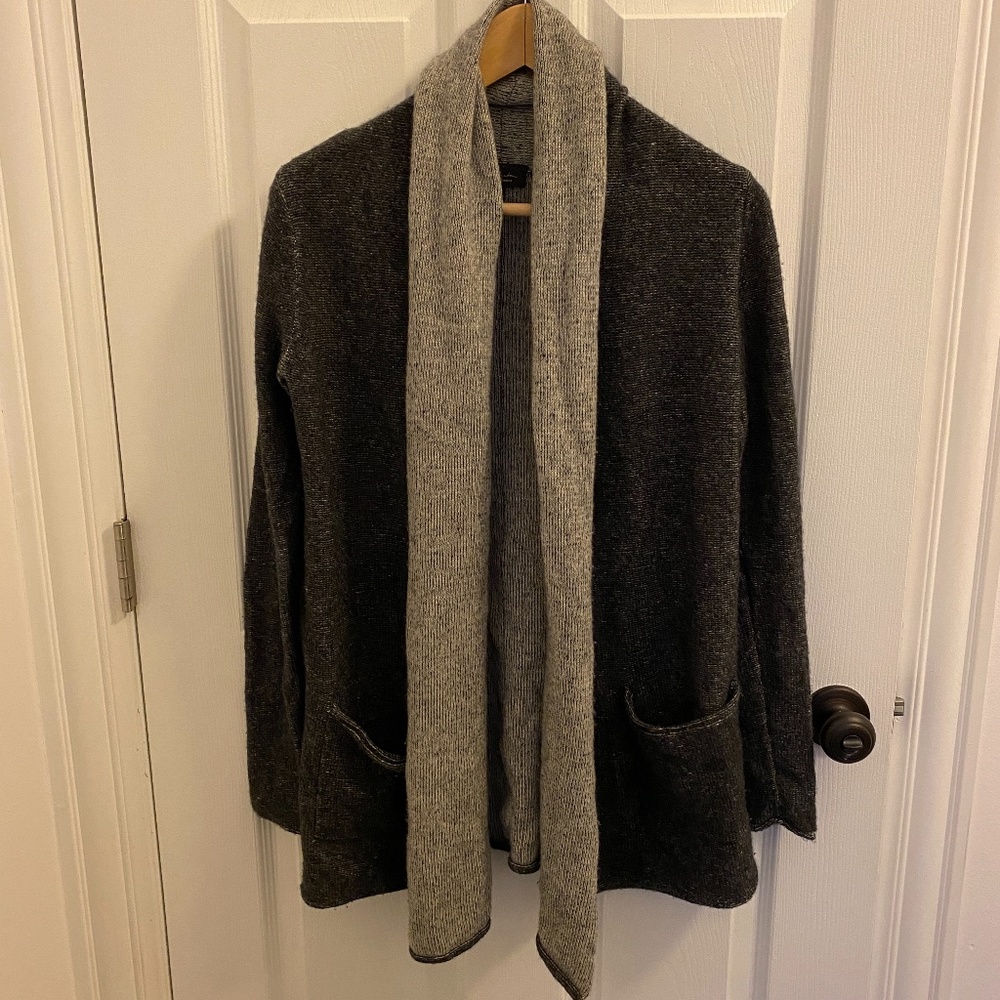 Babaton Open Shawl Collar Long Cashmere Blend Cardigan